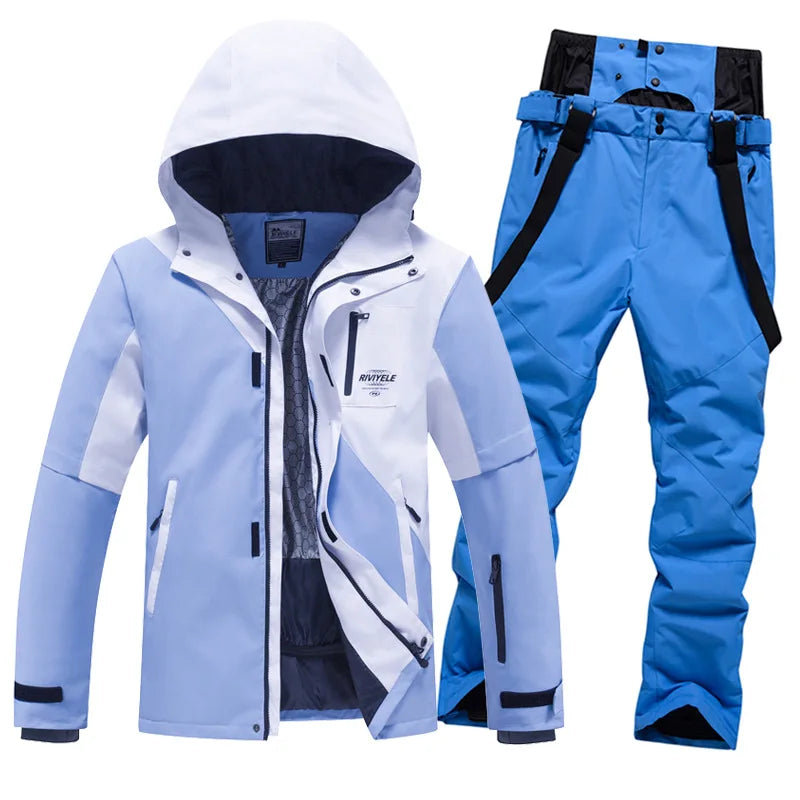 Ski Suites Women Winter New Men Snowboard Wear Hooded Warm Outdoor Snow Jackets Pants Skiing Set Windproof Overalls Ski Clothing