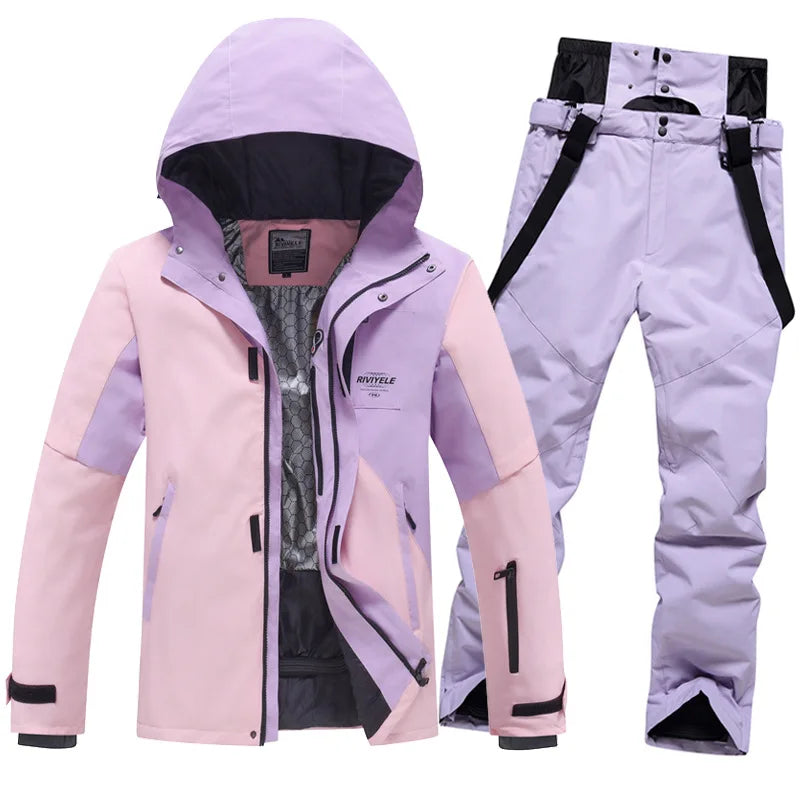 Ski Suites Women Winter New Men Snowboard Wear Hooded Warm Outdoor Snow Jackets Pants Skiing Set Windproof Overalls Ski Clothing