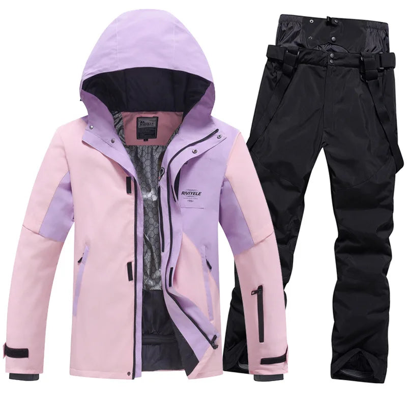 Ski Suites Women Winter New Men Snowboard Wear Hooded Warm Outdoor Snow Jackets Pants Skiing Set Windproof Overalls Ski Clothing