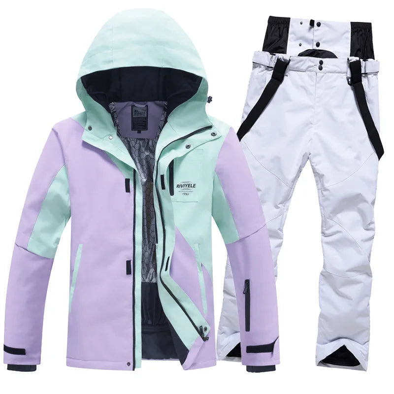 Ski Suites Women Winter New Men Snowboard Wear Hooded Warm Outdoor Snow Jackets Pants Skiing Set Windproof Overalls Ski Clothing