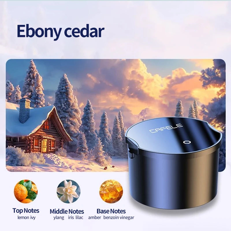 CAFELE Smart Car Air Freshener Diffuse Aromatherapy By Ultrasonic Atomization Auto On/Off Built-in Battery Long Lasting Fresh