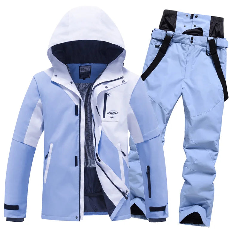 Ski Suites Women Winter New Men Snowboard Wear Hooded Warm Outdoor Snow Jackets Pants Skiing Set Windproof Overalls Ski Clothing