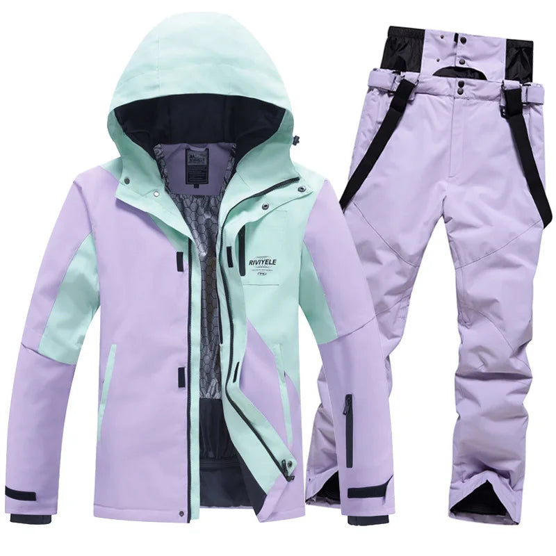 Ski Suites Women Winter New Men Snowboard Wear Hooded Warm Outdoor Snow Jackets Pants Skiing Set Windproof Overalls Ski Clothing