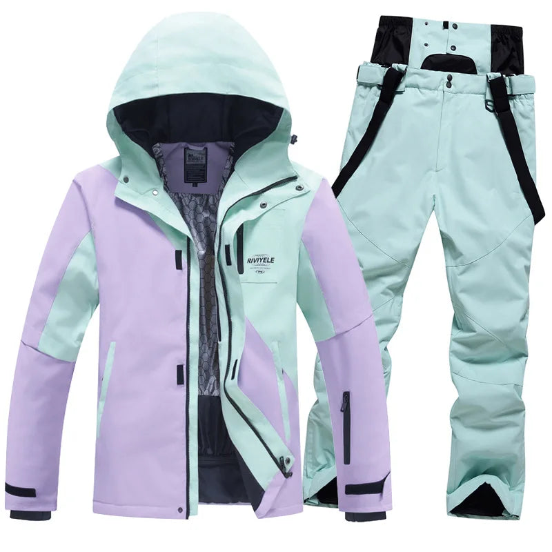 Ski Suites Women Winter New Men Snowboard Wear Hooded Warm Outdoor Snow Jackets Pants Skiing Set Windproof Overalls Ski Clothing
