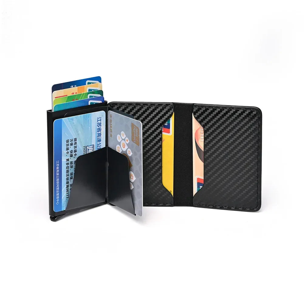 Anti Rfid Blocking Protected Magic Slim Aluminum Men Wallet ID Credit Card Holder Case Mini Automatic Pop up Bank Card Wallets