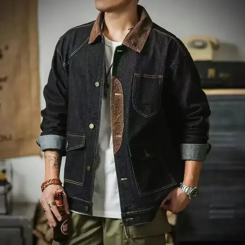 Men's Denim Jacket Loose Male Jean Coats New In Vintage Korean Popular Clothes Trendy Aesthetic Winter Outerwear Low Cost Y2k