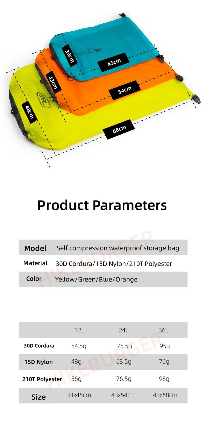 3F UL Gear Exhaust Drifting Storage Bag Stream Tracing Swimming Tourism Compressing Waterproof Bag Outdoor Hiking Dry Bag