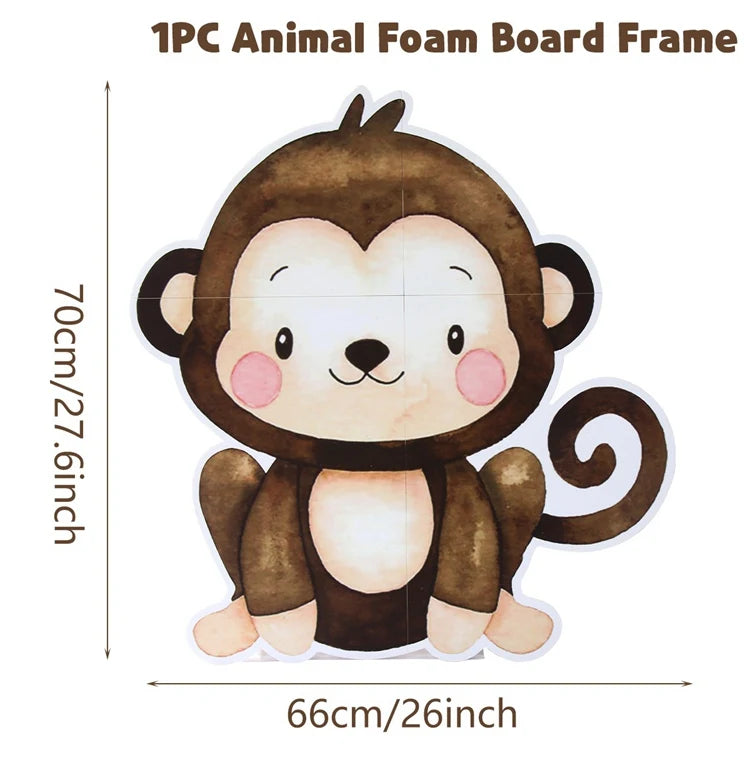 Jungle Animal Backdrop Safari Birthday Party Decoration Kids Woodland Wild One Lion Themed Party Supplies Baby Shower Decor