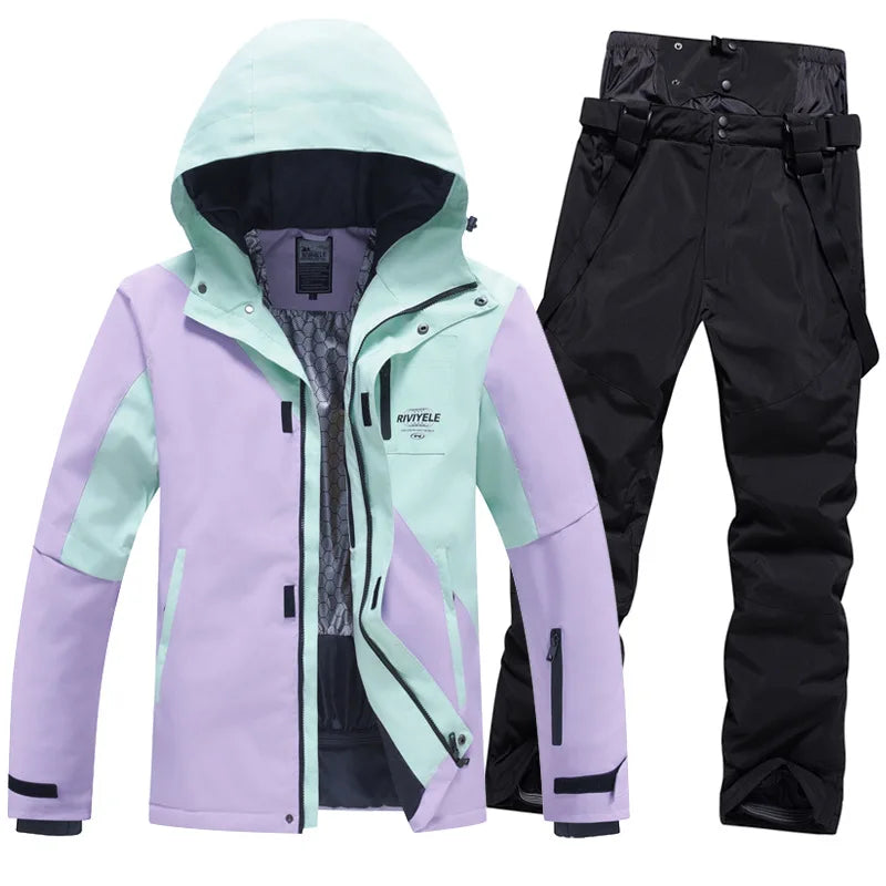 Ski Suites Women Winter New Men Snowboard Wear Hooded Warm Outdoor Snow Jackets Pants Skiing Set Windproof Overalls Ski Clothing