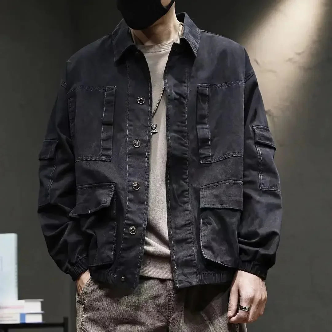 Men's Denim Jacket Loose Male Jean Coats New In Vintage Korean Popular Clothes Trendy Aesthetic Winter Outerwear Low Cost Y2k