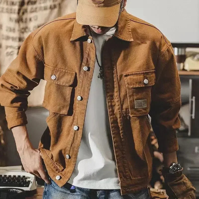 Men's Denim Jacket Loose Male Jean Coats New In Vintage Korean Popular Clothes Trendy Aesthetic Winter Outerwear Low Cost Y2k