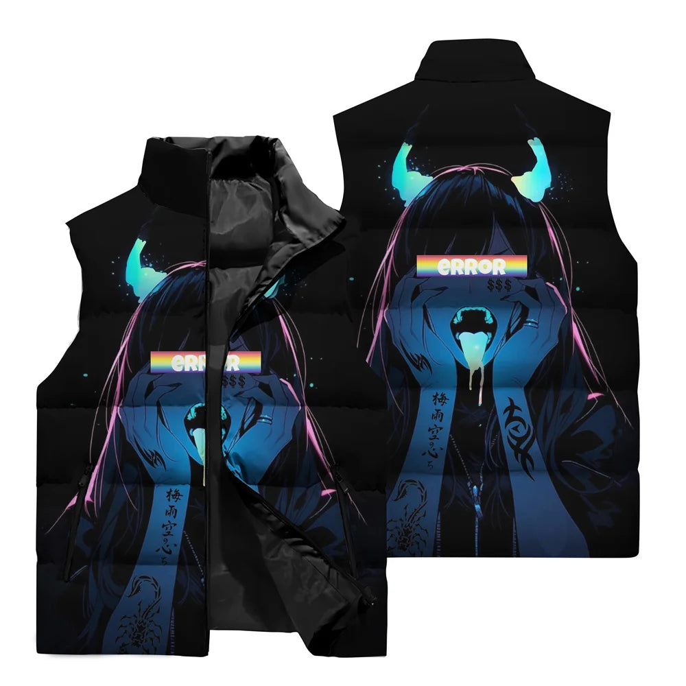 Jinx Anime Printed Pattern 3d Vest Winter New Men's Vest Jacket Street Fashion Clothing Slim Style Fabric Soft Men's Clothing