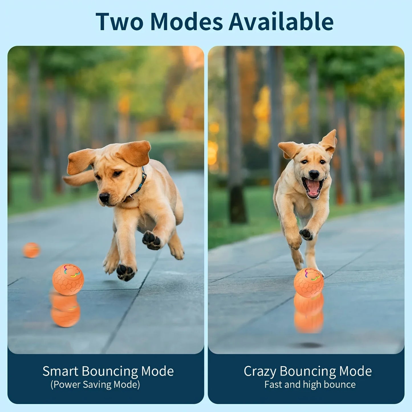 Smart Interactive Dog Toy Ball – USB Rechargeable, Automatic Bouncing & Rolling with RGB Lights for Dogs & Cats
