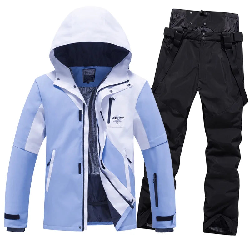 Ski Suites Women Winter New Men Snowboard Wear Hooded Warm Outdoor Snow Jackets Pants Skiing Set Windproof Overalls Ski Clothing