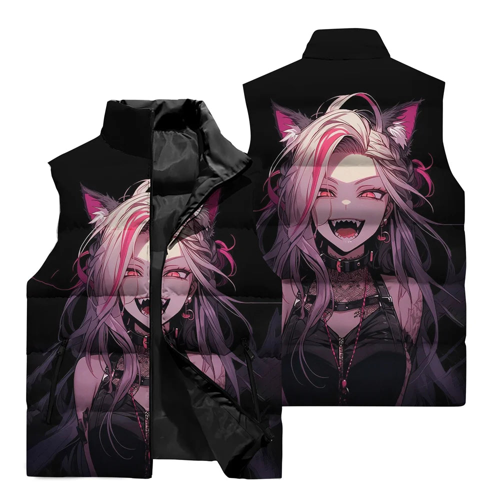 Jinx Anime Printed Pattern 3d Vest Winter New Men's Vest Jacket Street Fashion Clothing Slim Style Fabric Soft Men's Clothing