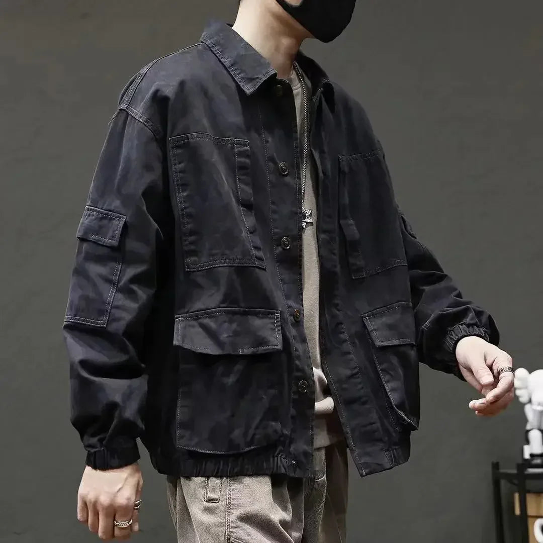 Men's Denim Jacket Loose Male Jean Coats New In Vintage Korean Popular Clothes Trendy Aesthetic Winter Outerwear Low Cost Y2k
