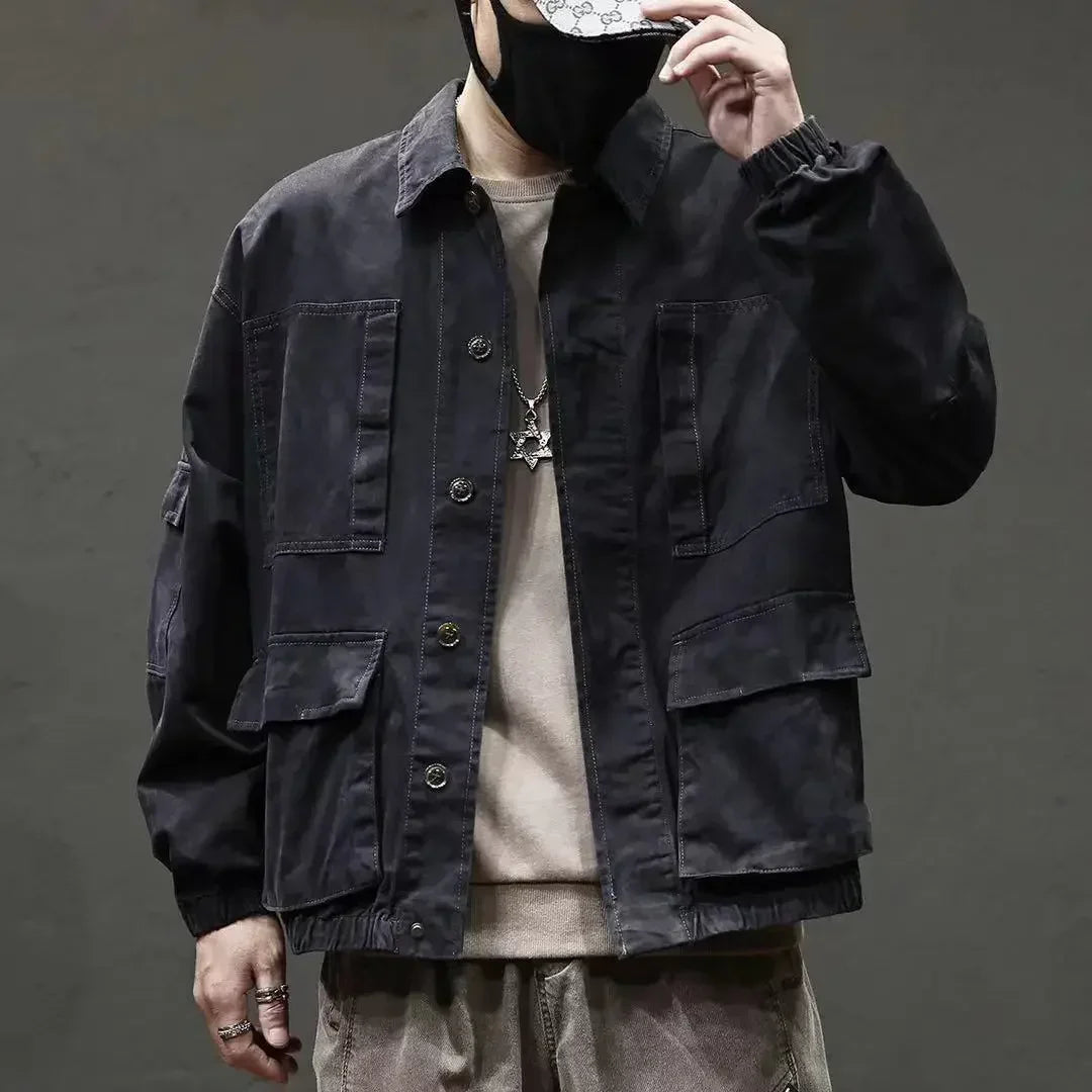 Men's Denim Jacket Loose Male Jean Coats New In Vintage Korean Popular Clothes Trendy Aesthetic Winter Outerwear Low Cost Y2k