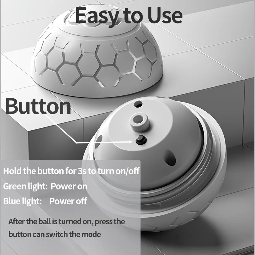 Smart Interactive Dog Toy Ball – USB Rechargeable, Automatic Bouncing & Rolling with RGB Lights for Dogs & Cats