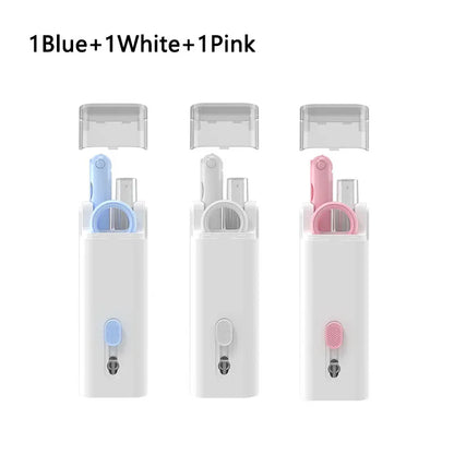 7-in-1 Computer Keyboard Cleaner Brush Electronics Cleaning Kits Earphone Cleaning Pen Laptop Screen Cleaning Tool Keycap Puller