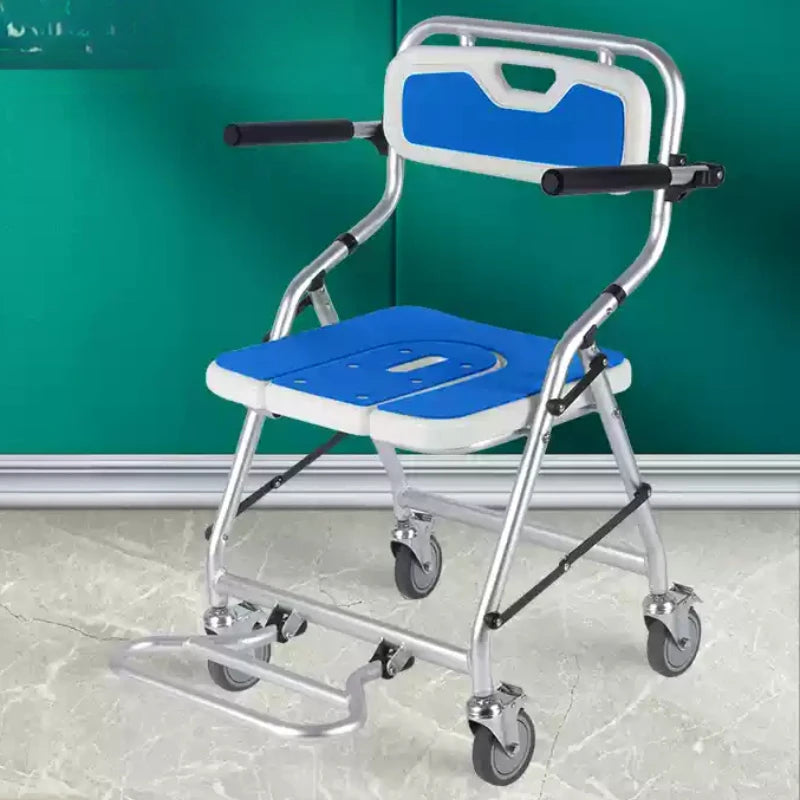 Senior Furniture Folding Hand Brake Trolleys Handle Stool Light Weight Seat Adjustable Luggage Trolley Stainless Steel Chair