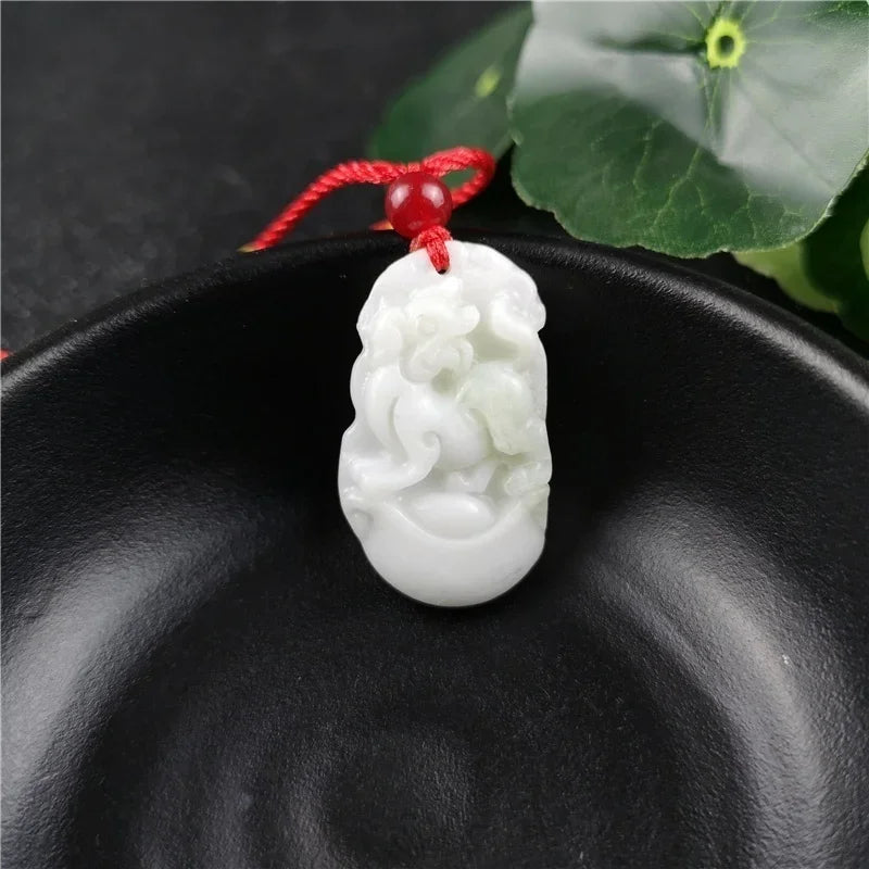Chinese Zodiac Carved Jade Pendant Necklace Charm Jewellery Fashion  Women  Accessories Lucky Amulet Gifts