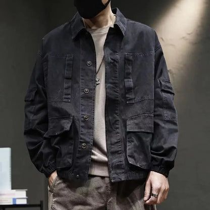 Men's Denim Jacket Loose Male Jean Coats New In Vintage Korean Popular Clothes Trendy Aesthetic Winter Outerwear Low Cost Y2k