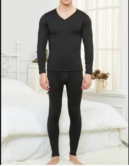 Men's Thermal Underwear Set Velvet Mid-thick Winter Warm Long Johns Shirts & Tops Bottom Suit Outdoor Sports Base Layer