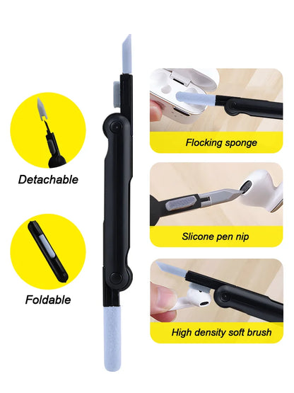 7-in-1 Computer Keyboard Cleaner Brush Electronics Cleaning Kits Earphone Cleaning Pen Laptop Screen Cleaning Tool Keycap Puller