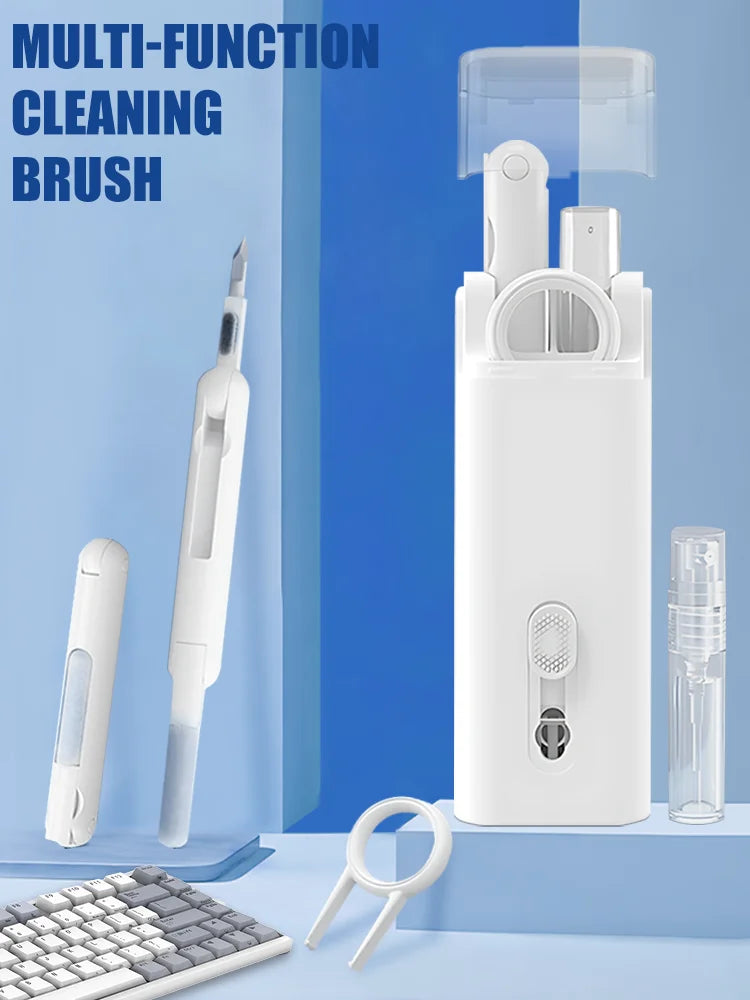 7-in-1 Computer Keyboard Cleaner Brush Electronics Cleaning Kits Earphone Cleaning Pen Laptop Screen Cleaning Tool Keycap Puller