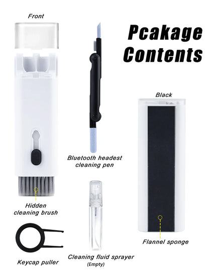 7-in-1 Computer Keyboard Cleaner Brush Electronics Cleaning Kits Earphone Cleaning Pen Laptop Screen Cleaning Tool Keycap Puller