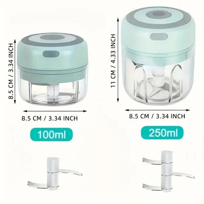100ML/250ML Mini Electric Garlic Chopper USB Meat Grinder Garlic Masher Machine Sturdy Durable Crushed Ginger Vegetable Crusher