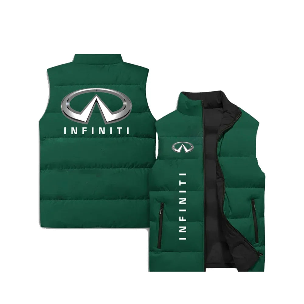 Men's Winter Fashion Jacket, Car Logo 3D Printed Vest, Unisex Sleeveless Cotton Jacket, Outdoor Fishing, Sleeveless Warm Clothes