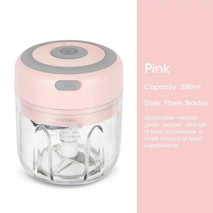 100ML/250ML Mini Electric Garlic Chopper USB Meat Grinder Garlic Masher Machine Sturdy Durable Crushed Ginger Vegetable Crusher