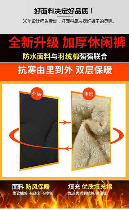 Lamb Plush Cotton Jacket and Winter Pants for Men Plush and Thickened Two-piece Warm Set Cross-border Large Size Coat and Pants