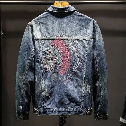 Trendy With Embroidery Autumn Male Jean Coats Designer Y2k Clothing Cheap Price Stylish Cowgirl Aesthetic Low Men's Denim Jacket