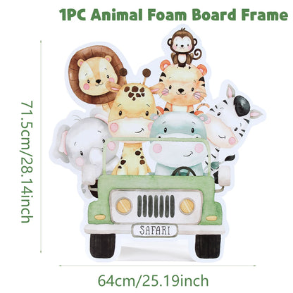Jungle Animal Backdrop Safari Birthday Party Decoration Kids Woodland Wild One Lion Themed Party Supplies Baby Shower Decor