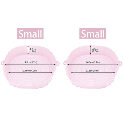 1/2/3PCS Reusable Air Fryer Silicone Pot Oven Baking Tray Airfryer Silicone Basket Pizza Fried Chicken Grill Pan Mat for Kitchen
