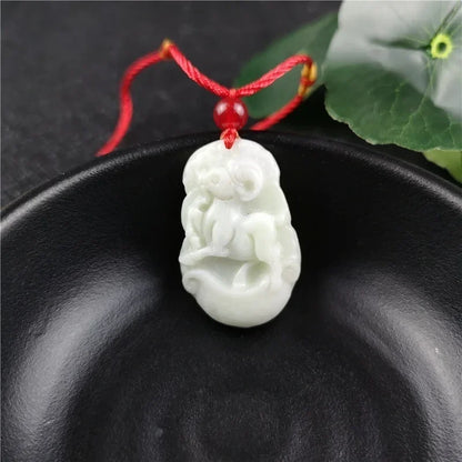 Chinese Zodiac Carved Jade Pendant Necklace Charm Jewellery Fashion  Women  Accessories Lucky Amulet Gifts