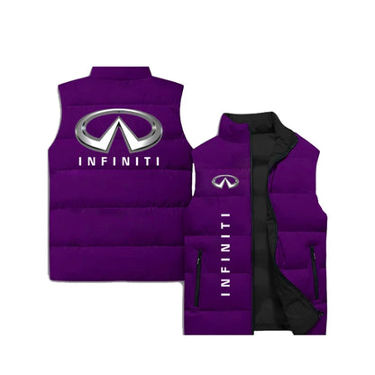 Men's Winter Fashion Jacket, Car Logo 3D Printed Vest, Unisex Sleeveless Cotton Jacket, Outdoor Fishing, Sleeveless Warm Clothes