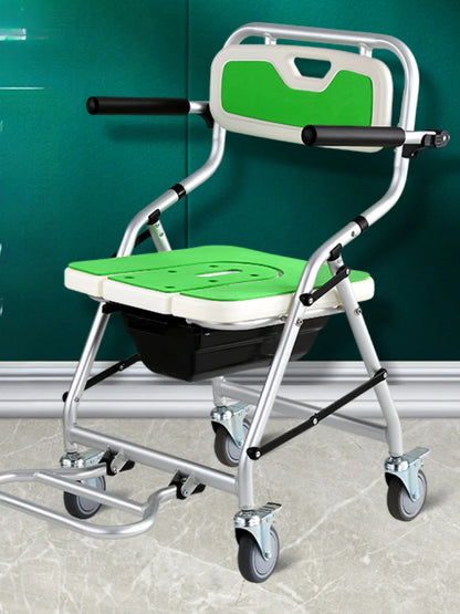 Senior Furniture Folding Hand Brake Trolleys Handle Stool Light Weight Seat Adjustable Luggage Trolley Stainless Steel Chair