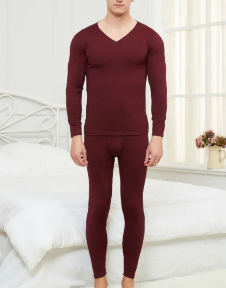Men's Thermal Underwear Set Velvet Mid-thick Winter Warm Long Johns Shirts & Tops Bottom Suit Outdoor Sports Base Layer