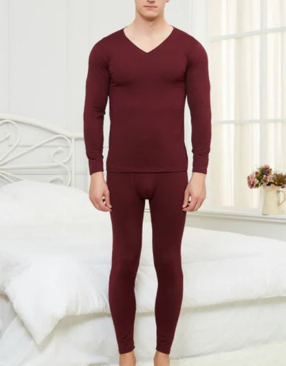 Men's Thermal Underwear Set Velvet Mid-thick Winter Warm Long Johns Shirts & Tops Bottom Suit Outdoor Sports Base Layer
