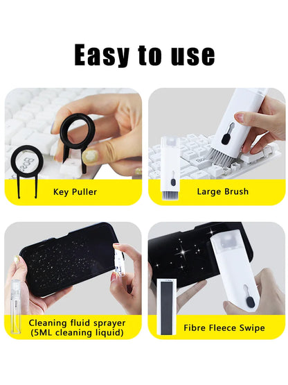 7-in-1 Computer Keyboard Cleaner Brush Electronics Cleaning Kits Earphone Cleaning Pen Laptop Screen Cleaning Tool Keycap Puller