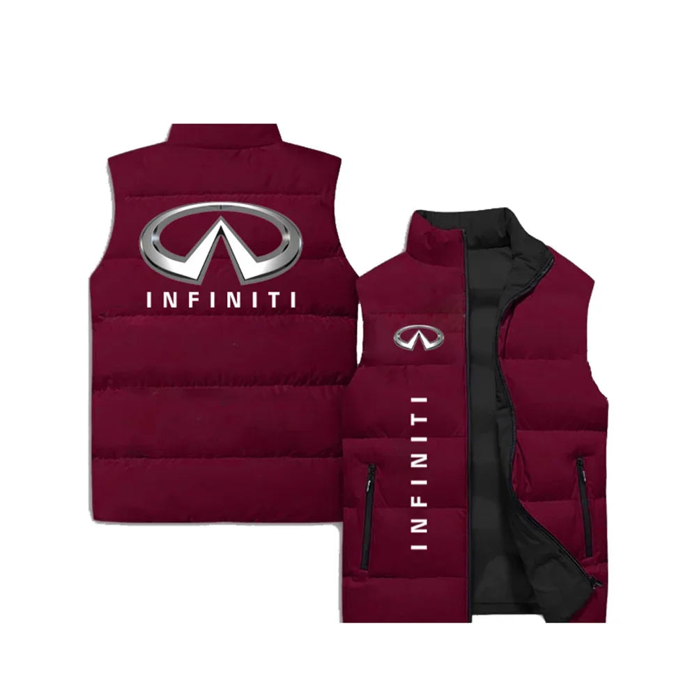 Men's Winter Fashion Jacket, Car Logo 3D Printed Vest, Unisex Sleeveless Cotton Jacket, Outdoor Fishing, Sleeveless Warm Clothes