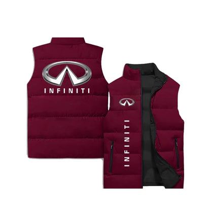 Men's Winter Fashion Jacket, Car Logo 3D Printed Vest, Unisex Sleeveless Cotton Jacket, Outdoor Fishing, Sleeveless Warm Clothes