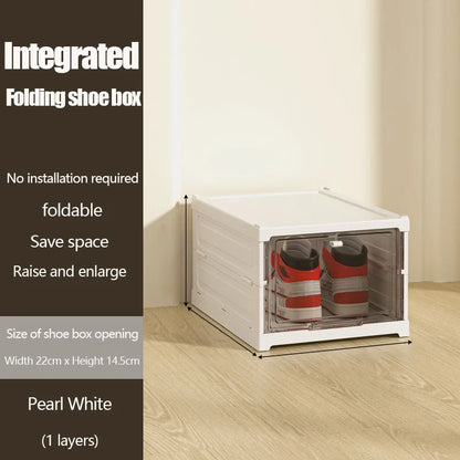 1PC 1-layer folding shoe box with flip cover, available in four colors, saving space - suitable for living room, bedside, etc
