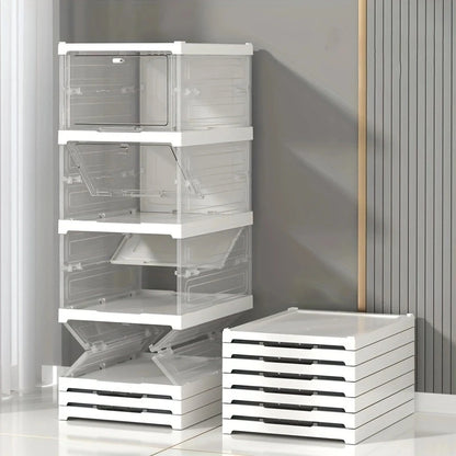 1PC 1-layer folding shoe box with flip cover, available in four colors, saving space - suitable for living room, bedside, etc