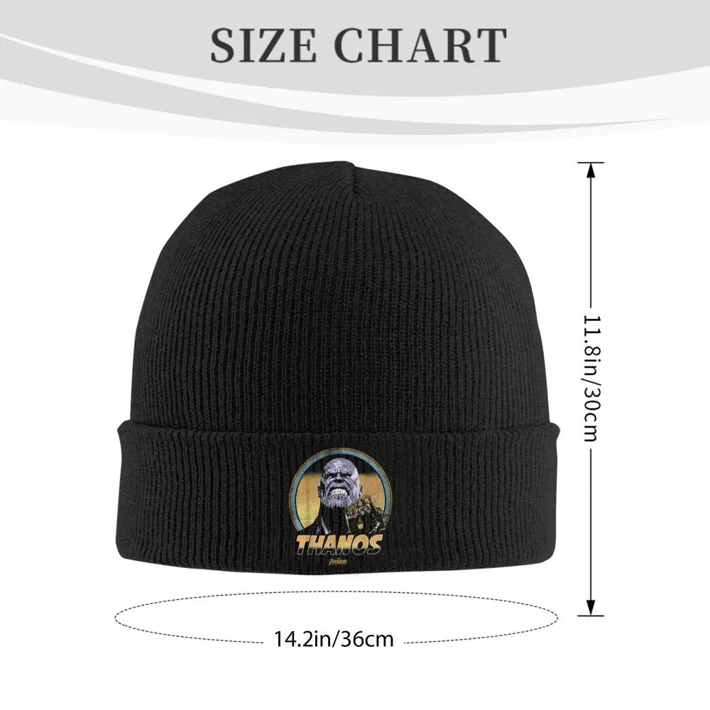 Marvel Infinity War Thanos Vintage Bonnet Hats Beanie Hats Custom Knitting Hat Winter Casual Men Women Unisex Hippie Elastic Cap