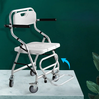 Senior Furniture Folding Hand Brake Trolleys Handle Stool Light Weight Seat Adjustable Luggage Trolley Stainless Steel Chair
