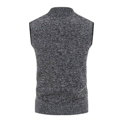 Men Wool Sweaters Vest 2024 Autumn Winter Fleece Warm Casual Zipper Cashmere Sleeveless Solid Knitted Sweater Veste Men Clothes
